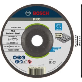 Bosch 2608602489 150 mm Stainless Steel Inox Grinding Disc
