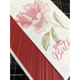 Stampin' Up! Card Set Of 4 Stampin Up Strawberry Slush HAPPY BIRTHDAY Embossed