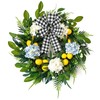 Lemon Wreath for Front Door, 22 Inch Artificial Hydrangea Wreaths