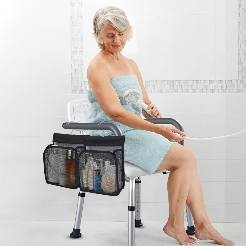 ieddet 2 Pack Hanging Shower Caddy for Shower Chair, Mesh