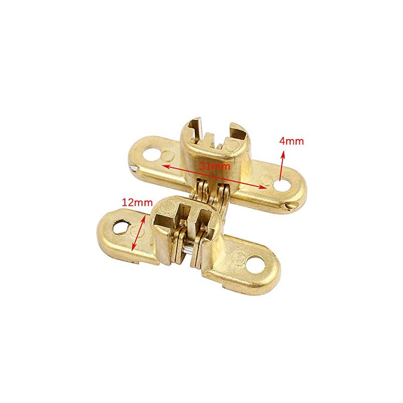 Hidden Hinge, 1pc Invisible Hinge 180 Degree Gold Zinc Alloy