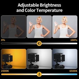 PIXEL 20W Camera Video Light Photography Lighting Kit Suit with Adapter/Battery 4400mAh Bi-Color Dimmable 2500-6500K Led Studio Streaming Photo Shooting Light for Outdoor Live Streaming
