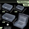 BENECREAT 12 Pack 3 Mixed Sizes Rectangular Clear Plastic Bead