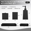 XLHOMO Bathroom Set - Black Bathroom Accessories Set, 5PCS Ceramic