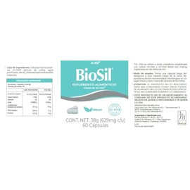 BioSil® Generador Avanzado de Colágeno a base de ch-OSA®, suplemento alimenticio para Piel, Cabello, Uñas, Huesos y Articulaciones, 60 Cápsulas
