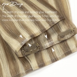 Lacer Seamless Clip in Hair Extensions Human Hair 14 in 18 Clips #60A Platinum Blonde Blonde Clip in Hair Extensions Natural Hair Clip in Extensions Silky Invisible Weft 7Pcs 130 Grams For Women