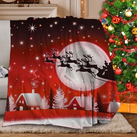 Christmas Blanket 130 x 150 cm, Christmas Blanket Sofa, Christmas Blanket Cuddly Blanket, Soft Warm Winter Christmas for Sofa Bed Office and Outdoor Travel (A, 130 x 150 cm)