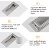 MOROBOR Brushed Nickel Flush Pull, 2Pcs Stainless Steel Rectangle Side