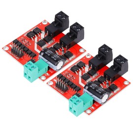 160W DC Motor Driver,L298 Dual H Bridge Motor Speed Controller 6.5V-27V 7A PWM Motor Regulator Board,Electric Motor Control Module Industrial with Optocoupler Isolation 2 Pack