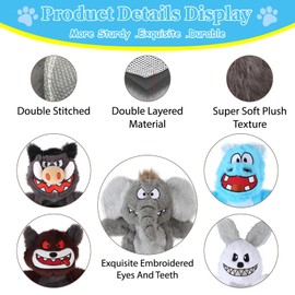 Bzonsmart Dog Squeaky Toys Plush Chew Toys for Small Medium Large Dogs