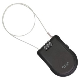 Elecom ESL-ECWR004BK Wire Lock Retractable Dial Lock 4.7 ft (1.2 m) Black
