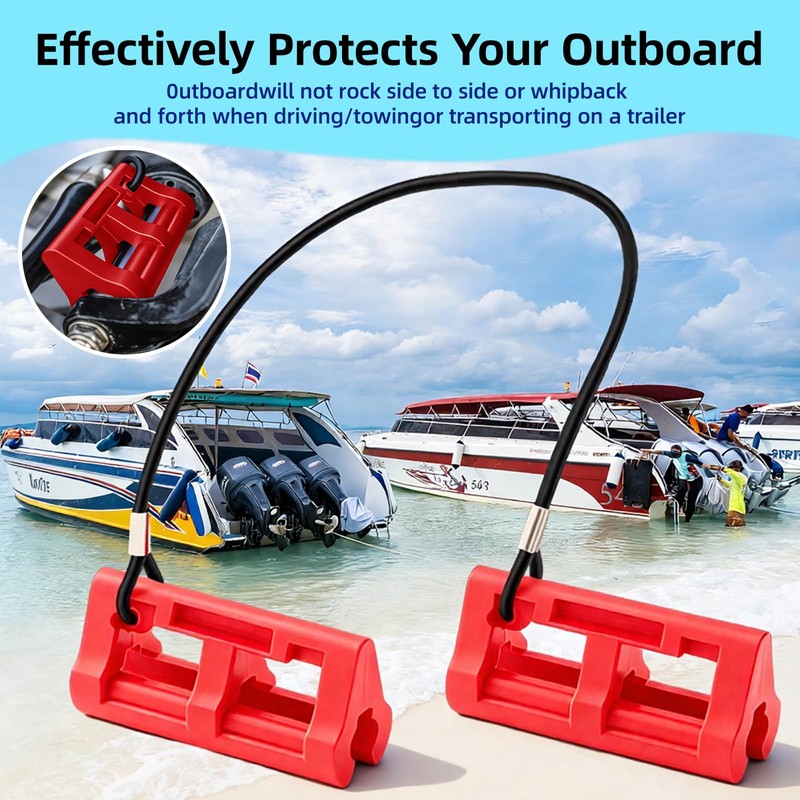Datanly 2 Sets 4" Red Steer Stop Outboard Steering Locks