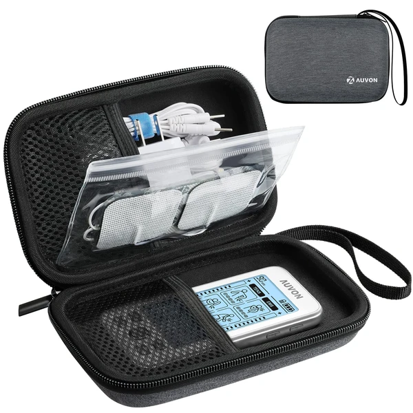 AUVON Professional Hard EVA TENS Protective Travel Case with a