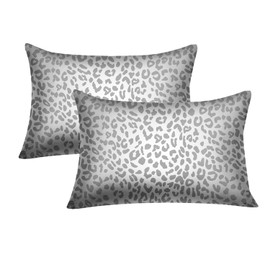 GALMAXS7 Satin Pillowcase for Hair and Skin Grey Leopard Print Satin Pillowcase Envelope Queen Size Set of 2 Pillowcase 20 x 30 inch Soft and Cozy Pillowcase Satin for Women