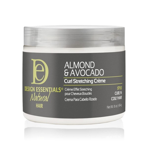 Design Essentials Natural Almond & Avocado Curl Stretching Cream For All Curl Types, Stretching Crème, 16 Fl Oz