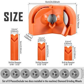 MLUOVI Drill Bit Sharpener, Drill Bit Sharpener for All Bits(5/64''- 5/8''), Portable Drill Grinder Grinding Tool, Multipurpose Drill Bits Grinding Sharpener, Grinder Drill Bit Sharpener