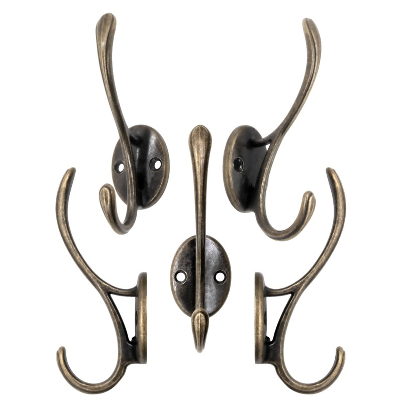 Fuxxer® 5 x Classic Coat Hooks Iron Hooks Wall Hooks