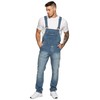 Enzo Men's EZD390 VEN Denim Dungarees Overalls, Light Stonewash, 30