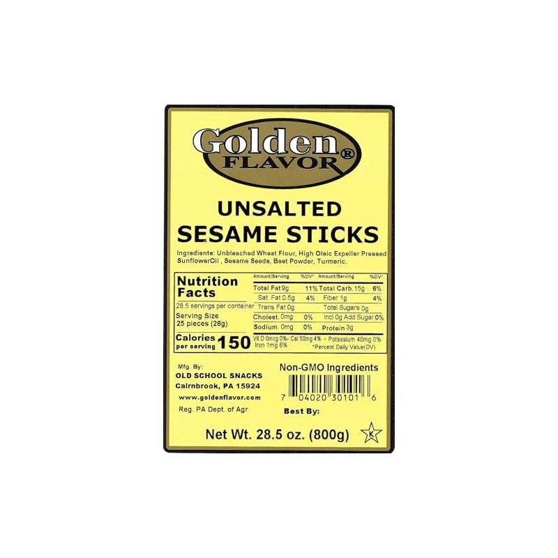 Golden Flavor - Unsalted Sesame Sticks - 28.5 oz bags