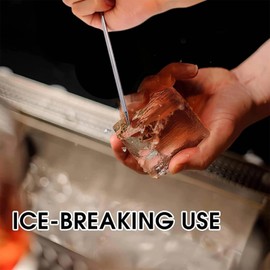 Aczyqws 1 pcs ice Picks, Pick Crusher Wooden Handle Punch Kitchen Bar, ice Pick Ice Picker with Safety Wooden Handle Stainless Steel Ice Cream Maker Bar