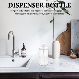 FRCOLOR Plastic Pump Bottle Dispenser Refillable Wide Mouth Jar Style Empty Bottles Bathroom Shower Containers for Shampoo Liquid