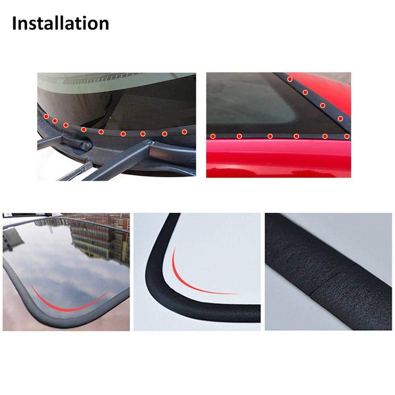 16ft/5M Windshield Seal Weather Stripping Rubber Sealing Strip Trim Cover