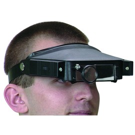 Magnifier Head Strap with Lights Fits Easily Over Regular or Safety Glasses 1.8X, 2.3X, 3.7X, 4.8X