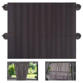 Zamboo Sonnenschutz Auto mit Vorhang-Funktion für einfaches Auf- und Zuziehen - Baby UV-Schutz Hitzeschutz & zum Abdunkeln - XXL 68 x 50 cm - auch für große Seitenscheiben - Dunkelgrau (Einzel)