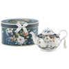 9.5 x 5.6" Porcelain Tea Pot, English Camellia