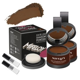 MIFELOY 2 Set Root Cover Up Powder, Dark Brown, Touch Up Hair Color for Grey, Roots Coverage Powder for Thinning Grays Hairline, Roots Concealer for Beard Line Eyebrow, Instantly Conceals Hair Loss