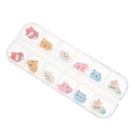 Outanaya 2 Sets Cartoon Nail Stickers Animal Gems Manicure Decorations for Women Nails