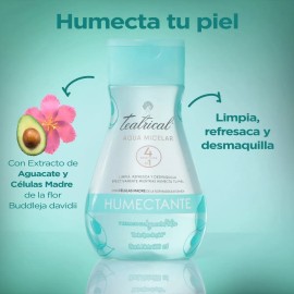 Teatrical Agua Micelar Humectante 4 en 1 con Células Madre de Aguacate 600ml  | Limpia, Desmaquilla, Humecta y Refresca