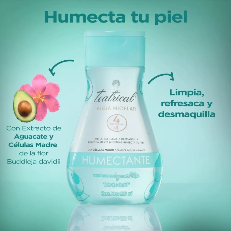 Teatrical Agua Micelar Humectante 4 en 1 con Células Madre