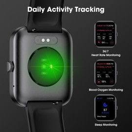 EURANS Smart Watch 45mm, AMOLED Fitness Watch with Heart Rate/Sleep Monitor Steps Calories Counter, IP68 Waterproof Activity Tracker Compatible with Android iOS