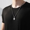 Aretas Saint Christopher Medal Necklace for Men Teen Boys, Silver