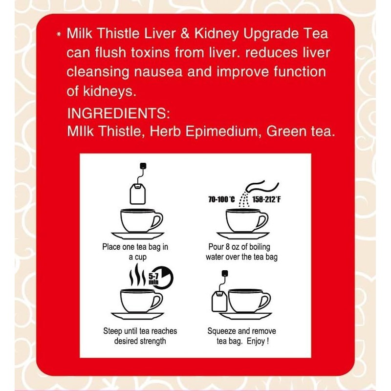 GT Milk Thistle Liver & Kidney Upgrade Tea, 1.13 Ounce