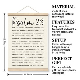 Christian Canvas Poster, The Lord is My Shepherd, Psalm 23 Canvas Poster Wood Hanger, Farmhouse Home Decor, Living Room Decor, Bedroom Decor, Church Room Decor, Bible Verse Scripture Canvas Banner