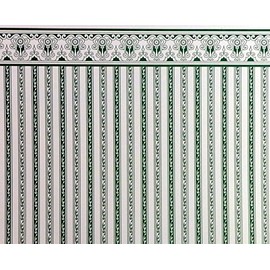 Melody Jane Dolls House Miniature Print 1:12 Scale Green White Regency Stripe Wallpaper