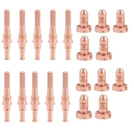 Lewan 10pcs 9-8215 Electrode and 10Pcs 9-8209 Plasma Cutter Nozzle Tips and 5Pcs 9-8235 Plasma Cutter Drag Shield Cup Fit Thermal Dynamics SL60 SL100 Torch Consumables