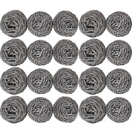 PEAKTREND 20Pcs Steel Wool Scrubber Pads for Cleaning Dishes, Pans, Pots, Ovens, Grills, Sinks - Stainless Steel Scrubbers for Kitchen, 20 Pack