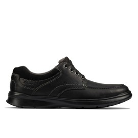 Clarks mens Cotrell Edge Oxford, Black Oily Leather, 9.5 US