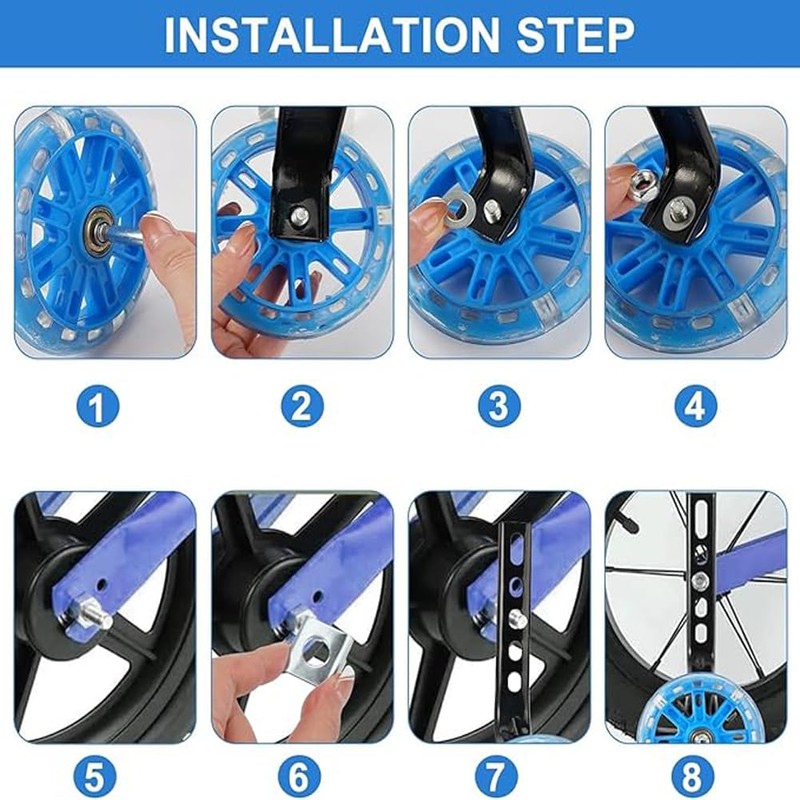 Adjustable Bike Training Wheels for 12/14/16/18/20 Inch Single Speed Bicycles