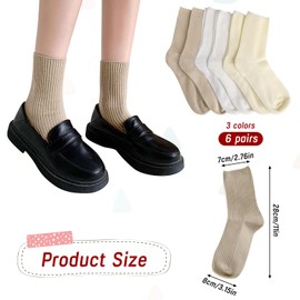 Vin Beauty Womens Socks, 6 Pairs Women’s Multi pack of Colorful Cotton, Cotton Breathable Wicking, Cotton Socks for Women, Suitable for Sports, Leisure and Parties, Spring Socks(Style1,Color 2)