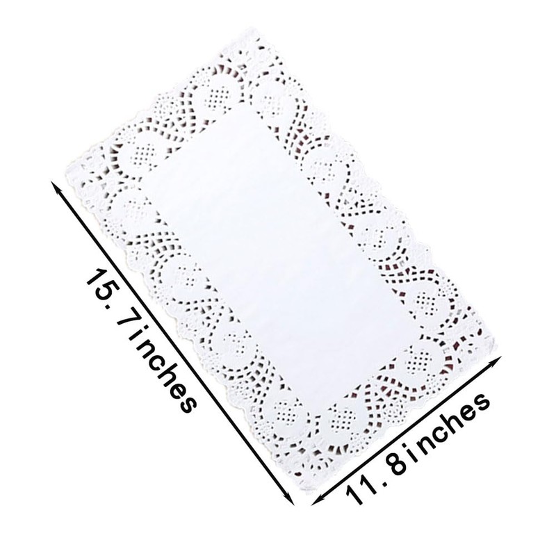 Rectangle Paper Doilies - 12 inch x 16 inch White