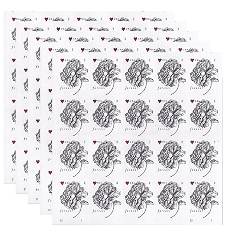 Generic Vintage Rose Postage Stamp - Lot of 200