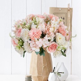 Artificial Eucalyptus Flower for Summer Decorations, 1 Count Faux Flower Decoration for Home Wedding Party Festival, Romantic Atmosphere Creation Decor - Color: Pink And White, Specification: one-size