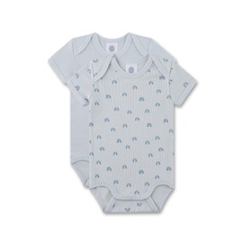 Sanetta Baby Bodysuit Short Sleeve (Double Pack) Beige | High-Quality and Sustainable Unisex Bodysuit Made of Organic Cotton Contents: Set of 2 Baby Bodysuit, blue