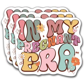 (3Pcs) in My Pregnant Era Sticker, Decal Gifts Decorate Books Laptop Phone Water Bottles Kindles Stickers Tumbler Sticker Waterproof Vinyl Decorate Sticker 3" Inch