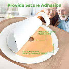 ZOLIQUEX 10PCS Colostomy Bags, One-Piece Ostomy Bag Ostomy Supplies, Drainable Bag for Ileostomy Stoma Support, Cut-to-Fit 20-65mm