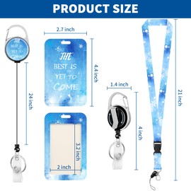 ID Case with Band, Kaluofan Card Case with Band, Bus Ticket Case, ID Holder with Strap, Card Case Key Ring with Carabiner, for Women, Teachers, Nurses, Doctor, Student